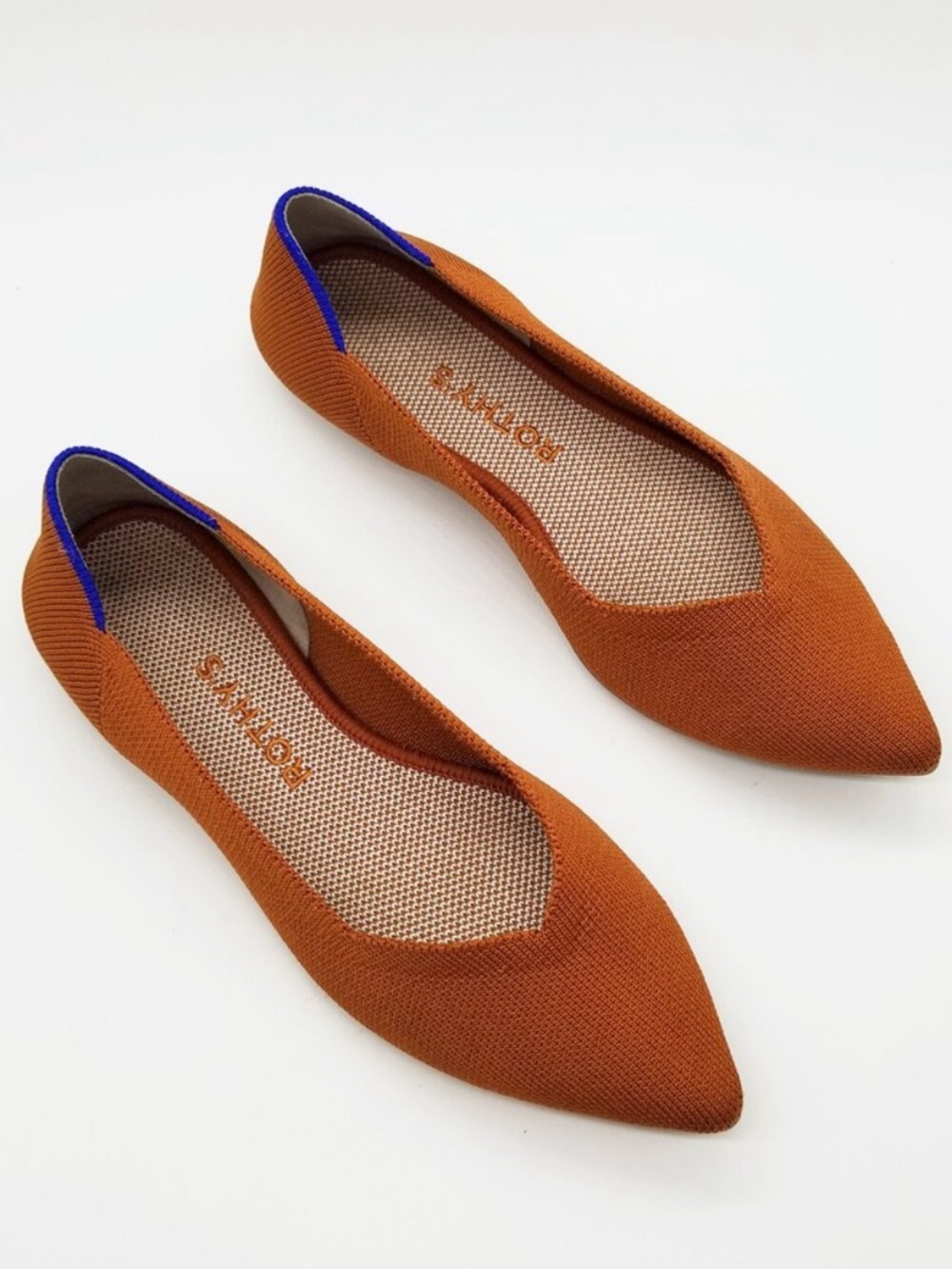 Rothy’s The Point Toe Ballet Flat Fawn Orange 9